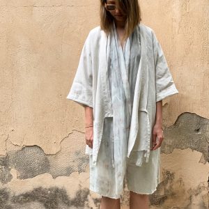 קימונו פשתן בגוון אבן | The Linen Kimono